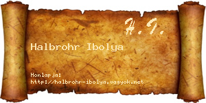 Halbrohr Ibolya névjegykártya